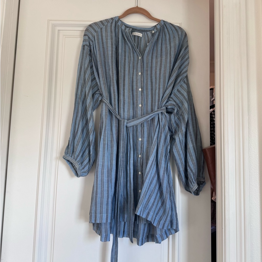DOEN Jo Dress in Indigo Stripe - XS - Picture 2 of 5